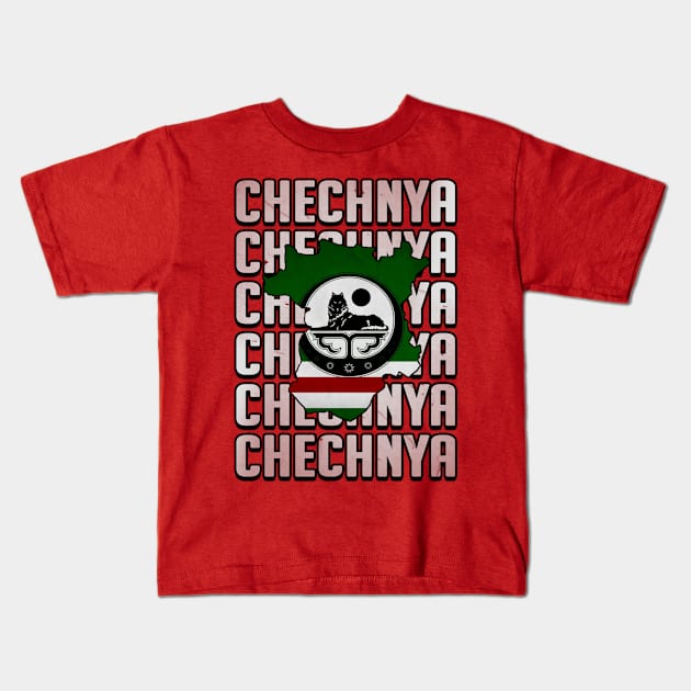 Chechnya Map, Chechen Flag, Chechnya Kids T-Shirt by Jakavonis